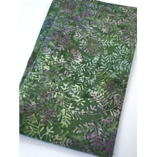BOLT END - Majestic Batik Dayton 383 -  Purple Leaves on Green - 23 Inches