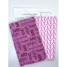 Love Pillow Kit - Pattern and Two Quarters of Island Breast Cancer Awareness  Burgundy Words/White Fabric