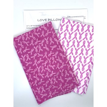 Love Pillow Kit - Pattern and Two Quarters of Island Breast Cancer Awareness  Pink/White Fabric