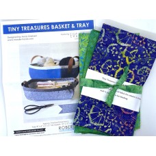 Tiny Treasures Basket & Tray Kit - Pattern 1 1/4 Yards of Batiks - Blue, Green & Turquoise