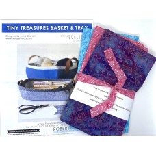 Tiny Treasures Basket & Tray Kit - Pattern 1 1/4 Yards of Batiks - Purple, Pink & Turquoise