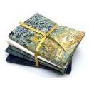 Batik Half Yard Bundle HY528 - Green, Grey & Gold Tones - 2 1/2 Yards Total