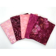 Batik Half Yard Bundle HY531 - Pink Tones - 2 1/2 Yards Total