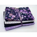 Batik Half Yard Bundle HY442 - Purple, Navy & Lavender Tones - 2 Yards Total