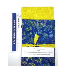 Reversible Tote Bag Kit - Pattern and 1-1/2 Yards of Batiks - Blue & Yellow Tones