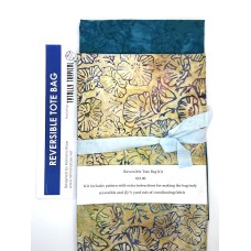 Reversible Tote Bag Kit - Pattern and 1-1/2 Yards of Batiks - Turquoise & Tan Tones