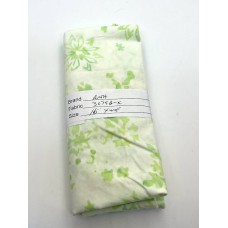 REMNANT - Anthology Batik 3079Q-X - Lime Flowers on White - 16" x WOF