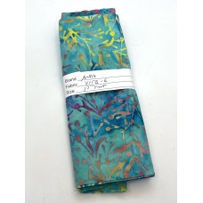 REMNANT - Anthology Batik 415Q-6 - Multicolor Sprigs on Turquoise  - 13" x WOF
