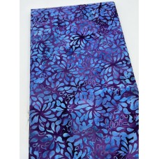 BOLT END - Island Batik 112110480 - Blue Flowers on Purple - 32 Inches