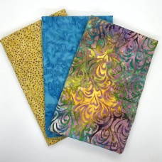 3 Yard Batik Bundle 3YD297 - Turquoise, Gold & Purple