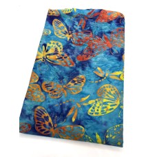 BOLT END - Majestic Batik Chrome 250 - Orange Butterflies on Turquoise - 33 Inches