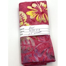 REMNANT - Benartex Batik - 09172-26 - Multi Flowers on Pink - 17 Inches x WOF