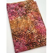 BOLT END - Majestic Batik Hazel 212 - Coral Pink Ferns- 1 yd