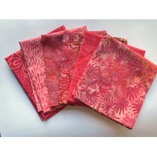 Batik One Third Yard Bundle OT616 - Pink Tones - 2 Yards Total