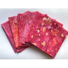 Batik One Third Yard Bundle OT614 - Pink Tones - 2 Yards Total