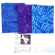 Dog Bone Neck Pillow Kit - Makes 4 - Pattern and 1/2 Yard of Batiks - Turquoise & Purple Fronds