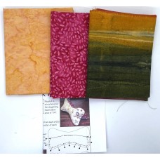 Dog Bone Neck Pillow Kit - Makes 4 - Pattern and 1/2 Yard of Batiks - Pink, Orange, Green