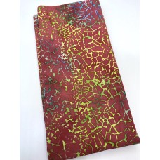 BOLT END - Anthology Batik 853Q-1 - Green Crackles on Red - 29 Inches