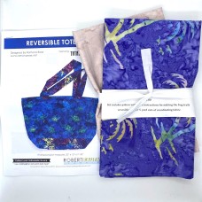 Reversible Tote Bag Kit - Makes 4 - Pattern and 1-1/2 Yards of Batiks - Purples Pinks