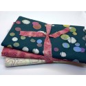 3 Yard Batik Bundle 3YD251 - Pink Cream Green Dots