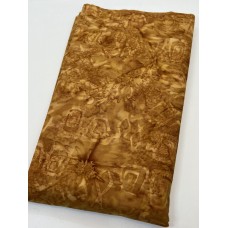 BOLT END - Batik Textiles 5709 - Gold Brown Tone on Tone - 1 5/8yd