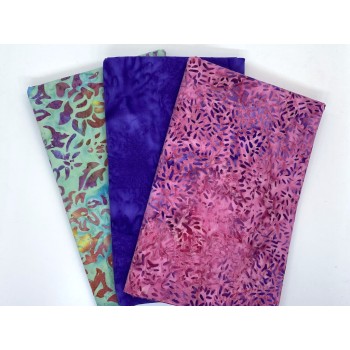 3 Yard Batik Bundle 3YD220 - Turquoise, Pink, Purple