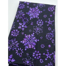 BOLT END - Anthology Batik 3078Q-X - Purple Snowflakes on Black - 1 1/3 yds