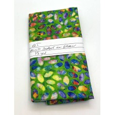 REMNANT - QT Digital Fabrics - Multicolor Beans on Green - 1/3 yd