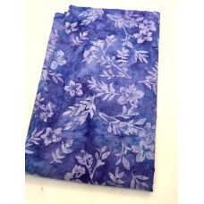 BOLT END - Hoffman Batik - 2472-276 - Purple Blue Flowers - 1 yd