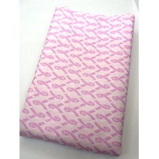 BOLT END - Island Batik 112166003 - Light Pink Ribbons on White - 3 1/3 yds