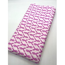 BOLT END - Island Batik 112166001 - Pink Ribbons on White - 52 Inches