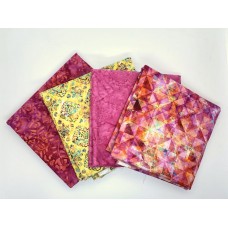 Two Digital and Two Batik 5/8 yd - Pink & Yellow - 2.5 Yards - FE400-D